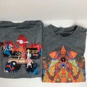 Stranger Things Netflix Gray Graphic Two T-Shirt Bundle in Unisex Sz M Eleven